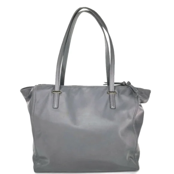 Kate Spade Wilson Road Talya Grey Nylon Dual Leather Handles Large Tote Bag - Picture 2 of 15